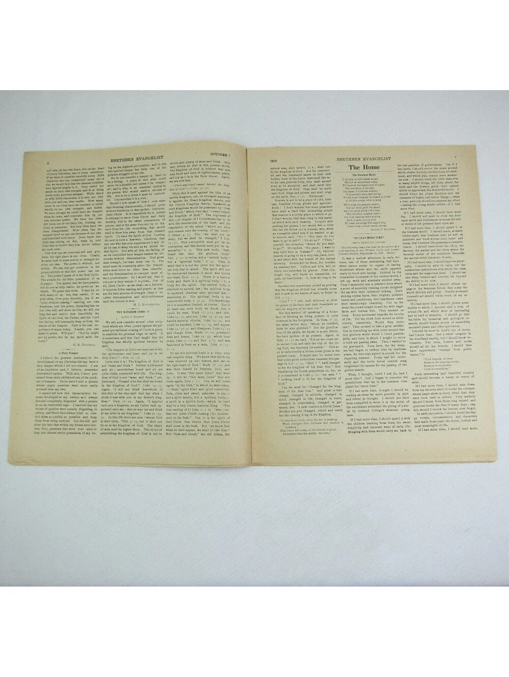 Brethren Evangelist Christian Newspaper Ashland Ohio Antique October 8th 1902